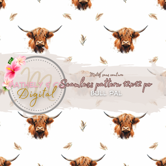 Bull Pal ~ Seamless pattern