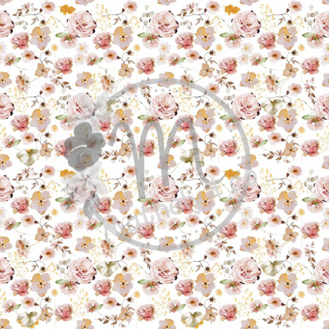 Couverture en Minky « Fleurs dorées/bulles rosewater" ~3-5 jrs ouvrables